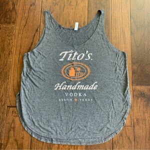 Tito’s Vodka Soft Flowy Gray Tank Top sz S - NWOT
